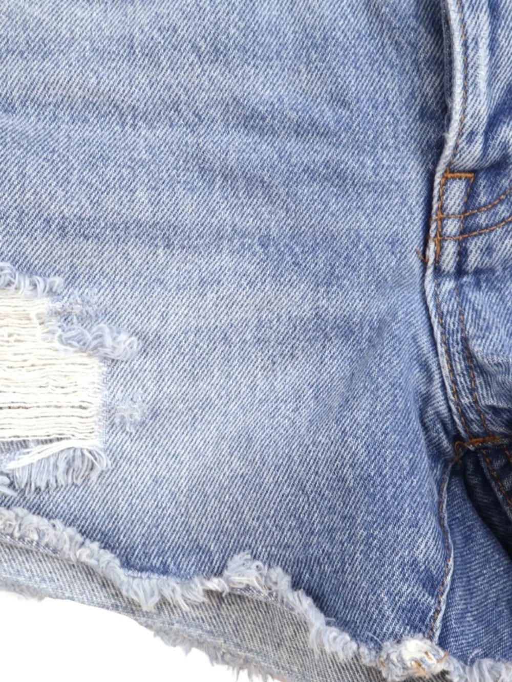 Madewell Denim Shorts Size 23 Distressed Cutoff Raw Hem Medium Wash